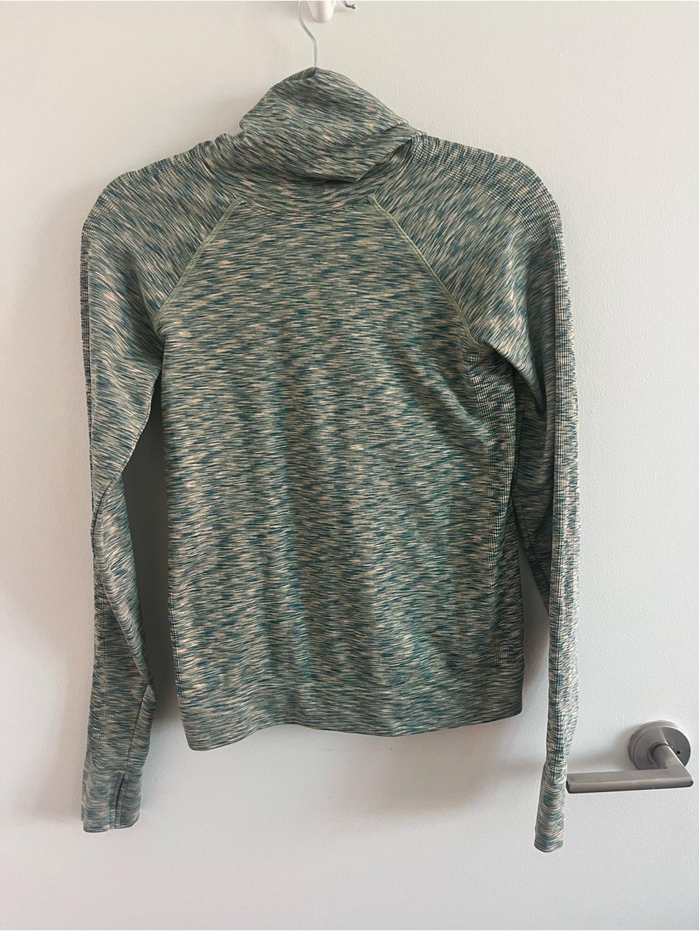 Sweaty Betty Spacedye Grown On Hood Baselayer Top in Terrain Green XS / US 4